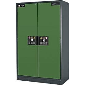 Sicherheitsschrank Typ 90, B 1200 mm, 4 Auszüge, resedagrün