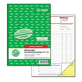 sigel® Rechnung SD130 für Kleinunternehmer, ohne MWSt-Ausweis, fortlfd. Nummer
