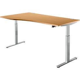 Sitz-/Steharbeitsplatz, Ansatz links, B 1800 mm, Buche