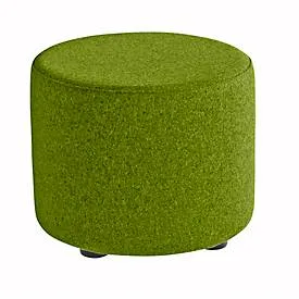 Sitzhocker TAPA Round, Sperrholz, gepolstert, Schurwolle-Bezug, grün