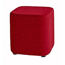 Sitzhocker TAPA Square O Type, Schurwolle, B 450 x T 450 x H 470 mm, rot