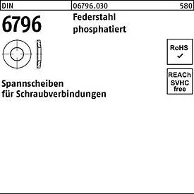 Spannscheibe DIN 6796 6x 14x 1,5 Federstahl phosph atiert 1000 Stück