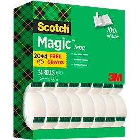 SCOTCH Magic Tape 810 19mmx33m 8-1933R24 invisible, 20+4, 24 Stk.