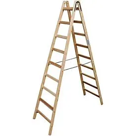 KRAUSE® STABILO Holz-Sprossenleiter, 2-seitig begehbar, Standhöhe 1,80 m