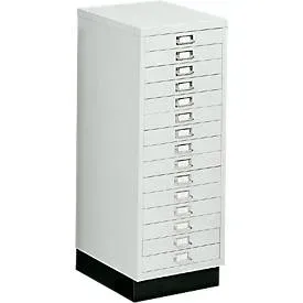 SSI Schubladenschrank DIN A3, 15 Schübe, 940 mm hoch, lichtgrau