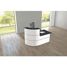 Kerkmann Empfangstisch Anthrazit, Weiss 1800 x 950 x 1100 mm
