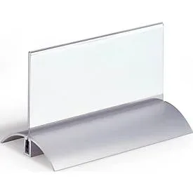 DURABLE Tischnamensschild 8201 Transparent, Silber Acryl, Aluminium 15 x 6,1 cm 2 Stück