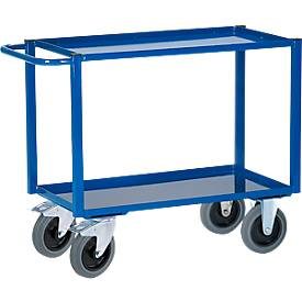 Tischwagen, 2 Ladeflächen/Blechwannen, 895 x 495 mm, Tragkraft 400 kg
