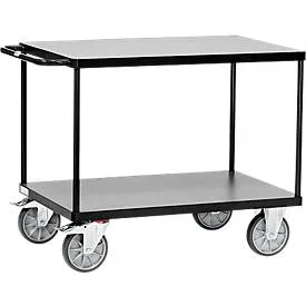 fetra® Schwerer Tisch- und Montagewagen, 2 Etagen à 700 x 1.000 mm, anthrazitgrau