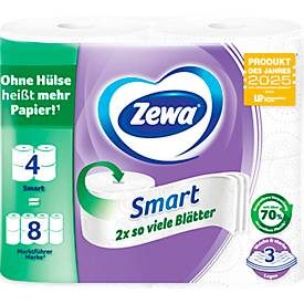 Toilettenpapier Zewa Smart, weiss, 3-lagig, 300 Blatt pro Rolle, 4 Rollen