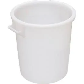 Tonne, mit Griffen, 35 l, Ø 390 x H 410 mm, lebensmittelecht, temperaturbeständig, stapelbar, recycelbares HDPE, weiss