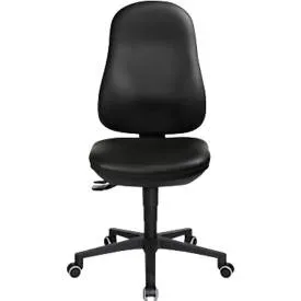 TOPSTAR Bürostuhl POINT 70, Hartbodenrollen, Höhen- und neigungsverstellbar, Permanentkontakt, Lendenwirbelunterstützung, Kunstleder, schwarz