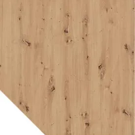 Trapezplatte Breno, Verbindungsplatte für Schreibtische Breno, mit Stützfuss, L 1200 x B 1200 mm, Spanplatte, Asteiche/Graphit