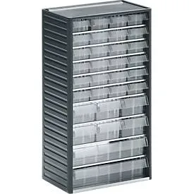Treston Kleinteilemagazin 550C-3, inklusive 32 glasklaren Schubladen L-01, L-04, L-06, BxTxH 310x180x550 mm