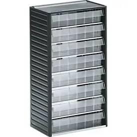 Treston Kleinteilemagazin 556-3, inklusive 8 glasklaren Schubladen L-06, BxTxH 310x180x550 mm