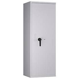 Tresor Lyra 14, Klasse 0 nach EN 1143-1, 165 l, Türanschlag rechts, Doppelbartschloss, 3 Fachböden, B 500 x T 420 x H 1400 mm, lichtgrau RAL 7035
