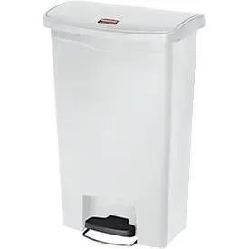 Tretabfalleimer Slim Jim®, Kunststoff, Fassungsvermögen 50 Liter, weiss