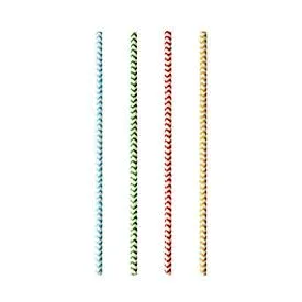 Trinkhalme Papstar Zig-Zag, Einweg, L 200 x Ø 6 mm, aus FSC®-zertifiziertem Papier, farbsortiert, 100 Stück