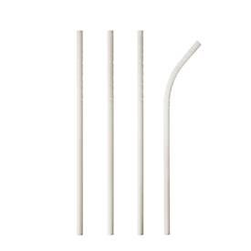 Trinkhalme Papstar Pure, Einweg, L 200 x Ø 6 mm, flexibel bieg- & knickbar, aus FSC®-zertifiziertem Papier, weiss, 100 Stück