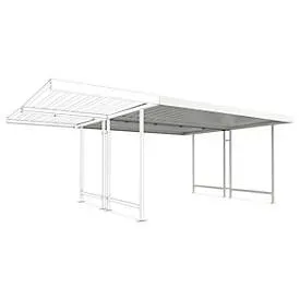 Überdachungssystem Modell Leipzig, doppelseitig, Anbaueinheit, B 4300 mm, grauweiss