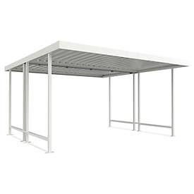Überdachungssystem Modell Leipzig, doppelseitig, Grundeinheit, B 4300 mm, grauweiss