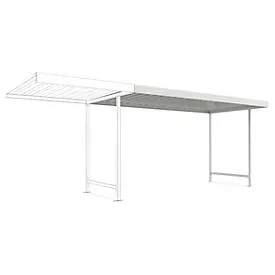 Überdachungssystem Modell Leipzig, einseitig, Anbaueinheit, T 2200 mm, B 4300 mm, grauweiss