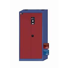 Umweltschrank  asecos E-CLASSIC-UF, Flügeltüren, Front Purpurrot, B 950 x T 500 x H 1950 mm
