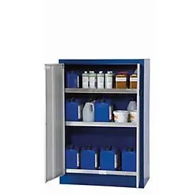 Umweltschrank  asecos E-CLASSIC, Flügeltüren, Front Lichtgrau, B 950 x T 500 x H 1400 mm
