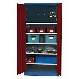 Umweltschrank  asecos E-CLASSIC-MF, Flügeltüren, Front Purpurrot, B 950 x T 500 x H 1950 mm