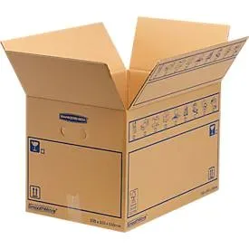 Umzugskarton SmoothMove Standard, 2-lagige Wellenpappe, Beschriftungsfeld, 350 x 350 x 550 mm, 67 L, 10 Stück