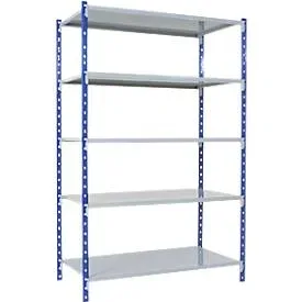 Universal-Steckregal, Grundfeld, 5 Stahlblechböden, Traglast 125 kg, B 1250 x H 2000 x T 600 mm