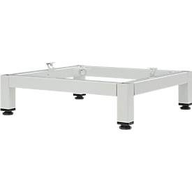 Untergestell für Schliessfach Würfel, B 380 x T 370 x H 100 mm, mit 4 Füssen, zerlegt, Stahl, lichtgrau RAL 7035