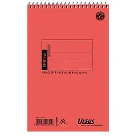 Ursus Style Notizbuch Spezial Kariert Spiralbindung Pressspan Orange Nicht perforiert 96 Seiten 48 Blatt
