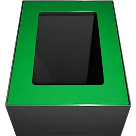 V-Part Deckel für modulares Abfalltrennsystem 60 L, pulverbeschichteter Stahl, B 255 x T 330 x H 20 mm, grün