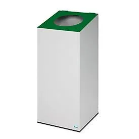 VAR® Wertstoffsammler WSG 38, mit Klemmring und runder Einwurföffnung, lichtgrau, smaragdgrün