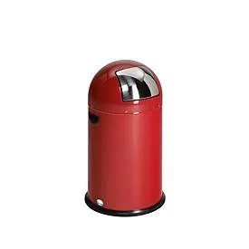 VAR Abfallsammler, 33 L, Stahl-Inneneimer, Metallgriff, rot