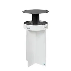 VAR Kombiascher R44, mit Überdachung, Wand- oder Pfostenmontage, weiss/eisenglimmer