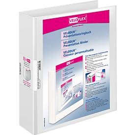 VELOFLEX Ringbuch VELODUR, DIN A4, 4-Ring-Mechanik, Rückenbreite 60 mm, weiss