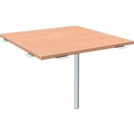 Verkettungsplatte ALICANTE, Volleck, B 800 x T 800 mm, mit Stützfuss, höhenverstellbar,