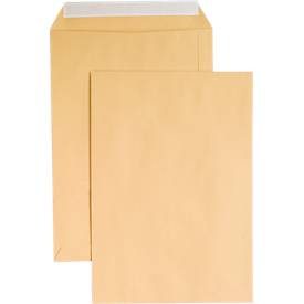 Versandtaschen, ohne Fenster, haftklebend, 110 g/m², DIN C4, 250 Stück, natronbraun