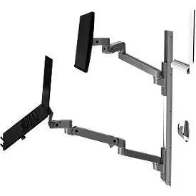 Wandarbeitsplatz Ergotron LX Pro, Tastaturablage und Monotorhalterung, bis 34?, neig-/schwenk-/drehbar, höhenverstellbar, VESA, Metall, dunkelgrau