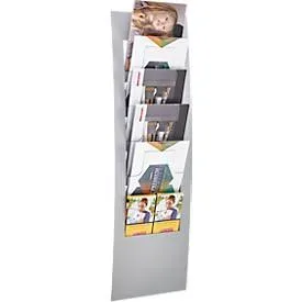 Kerkmann Wandprospekthalter Varia 6 x A4 Silber