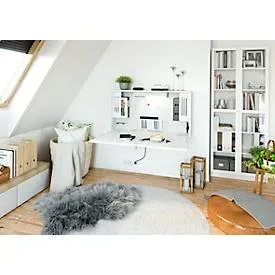 Schreibtisch Office Weiss Holz 120 cm Abschliessbar - Material: Holzwerkstoff - Schreibtisch
