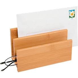 WEDO Briefst&auml;nder 14x6.2x9 cm 61307 braun Bambus 2 F&auml;cher