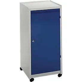 Werkzeugschrank, Kugel-Lenkrollen, H 1000 x B 500 x T 500 mm, lichtgrau/blau
