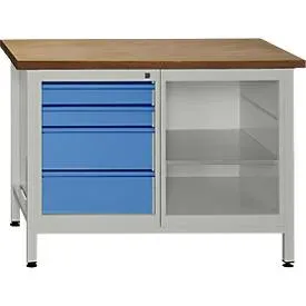 Werkbank mit 1 Fachboden und 4 Schubladen