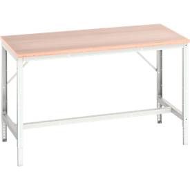 Werkbank Bott verso, Multiplex-Platte, mit Querstrebenset, B 1500 x T 800 x H 780 - 930 mm, RAL 7035 Lichtgrau