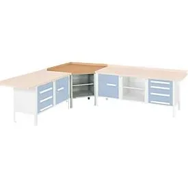 Werkbank-Ecklösung Schäfer Shop Select PWi 75, Buche Multiplexplatte, bis 750 kg, B 1095 x T 1095 x H 840 mm
