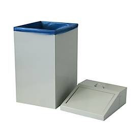 Wertstoffsammler, Volumen 54 l, mit Inneneimer, Stahl verzinkt, B 340 x T 380 x H 650 mm, weiss