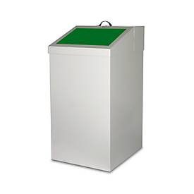 Wertstoffsammler, Volumen 54 l, mit Inneneimer, Stahl verzinkt, B 340 x T 380 x H 650 mm, grün